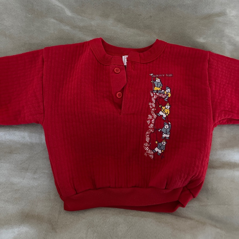 Vintage Buster Brown Kids Rocky Top Bears Red Graphic Sweatshirt Size 4T